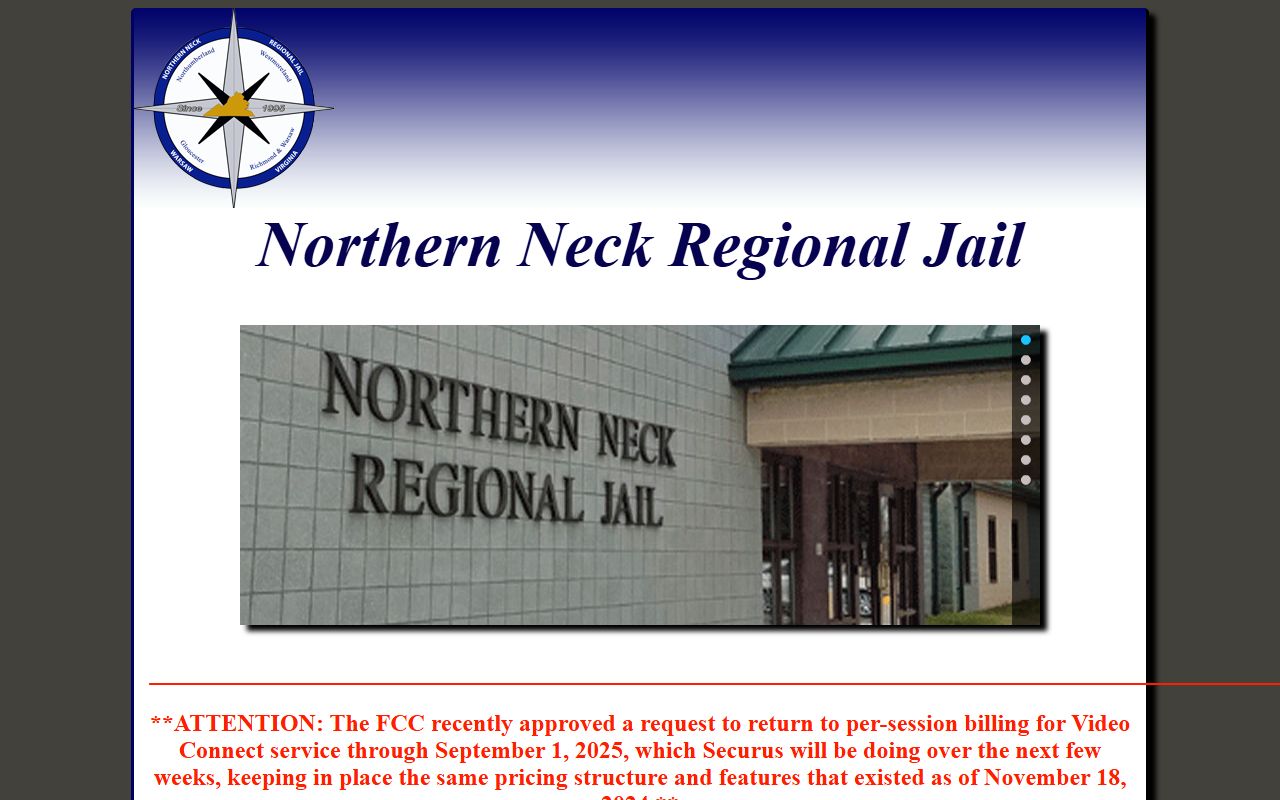 Richmond County jail mugshots — Northern Neck Regional Jail site